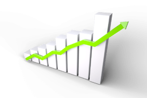 Statistikbalken mit Pfeil nach oben Finanzblog -